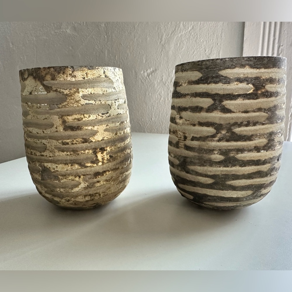 Set of 2 rustic mercury glass votive holders ♥️